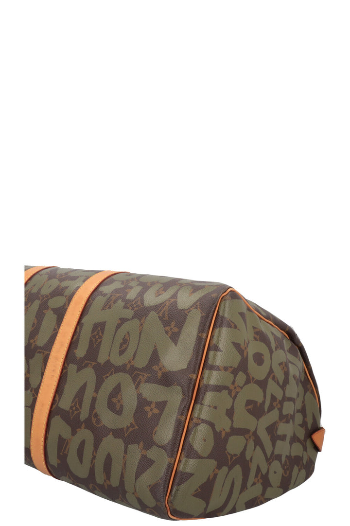 LOUIS VUITTON Keepall 50 Grafitti Stephen Sprouse Green