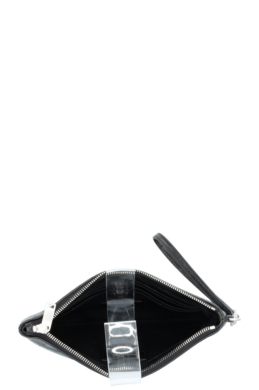 SAINT LAURENT Cassandre Pochette Croc Embossed Black