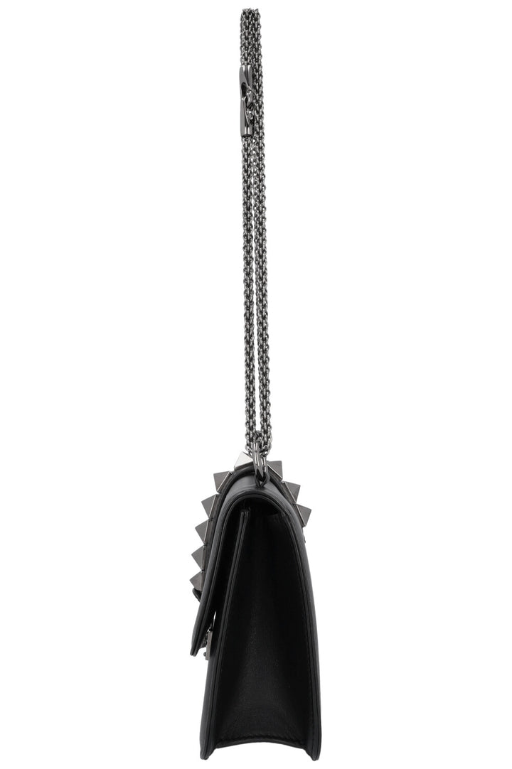 VALENTINO Glam Lock Bag Leather All Black