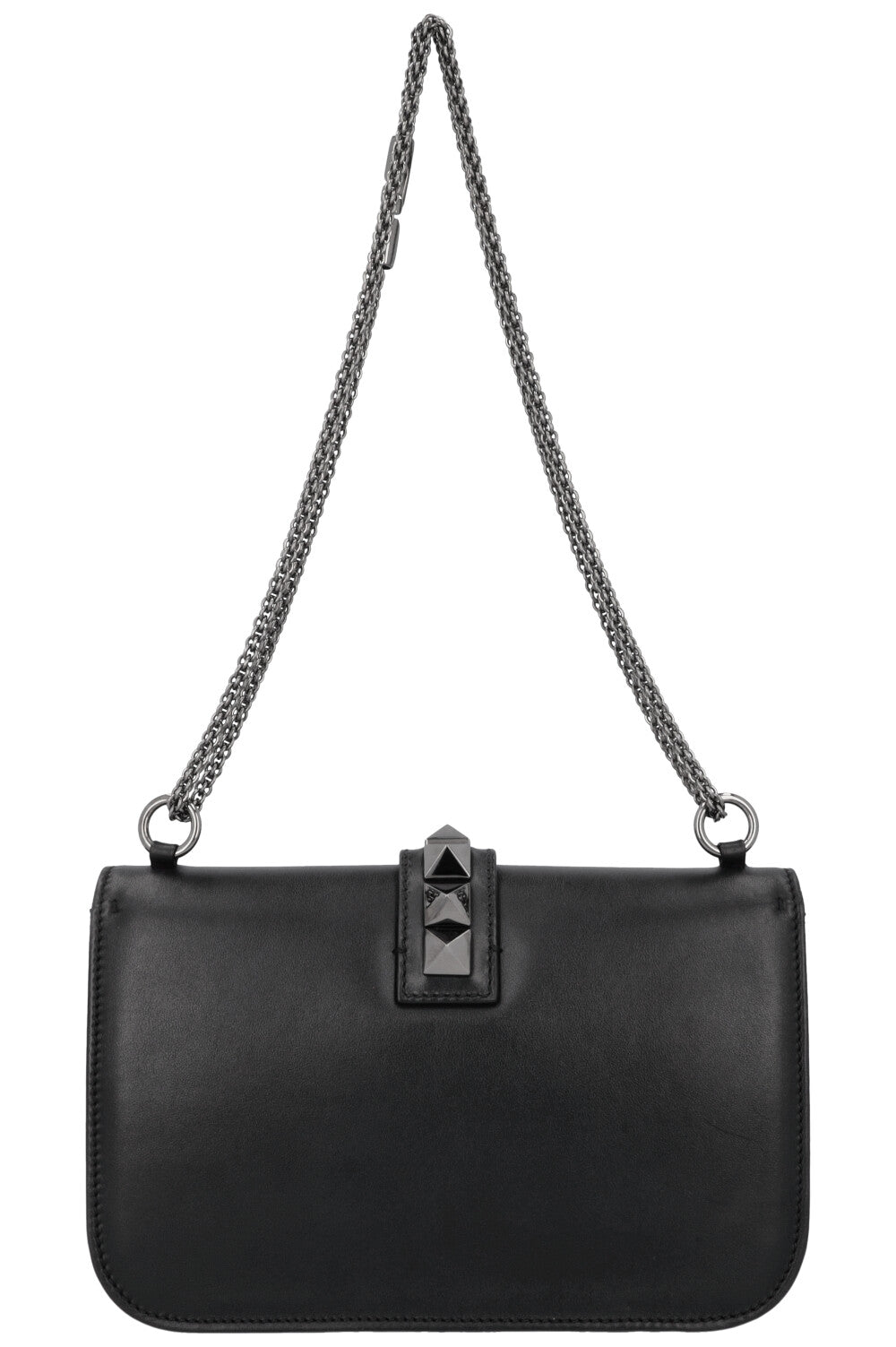 VALENTINO Glam Lock Bag Leather All Black
