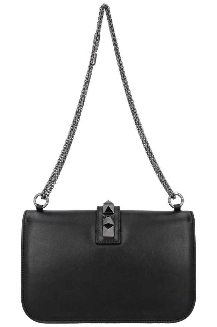 VALENTINO Glam Lock Bag Leather All Black
