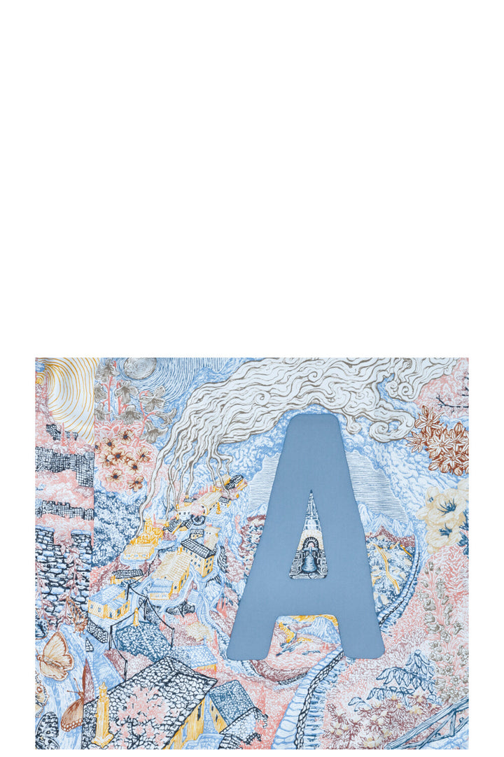 HERMÈS Eleftheria 140 Scarf Silk Blue