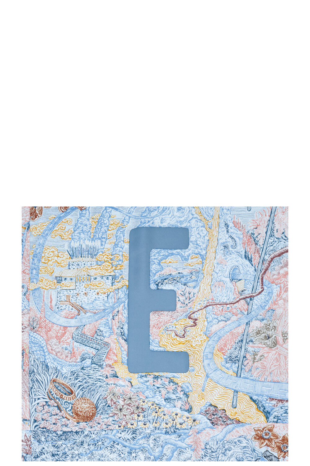 HERMÈS Eleftheria 140 Scarf Silk Blue