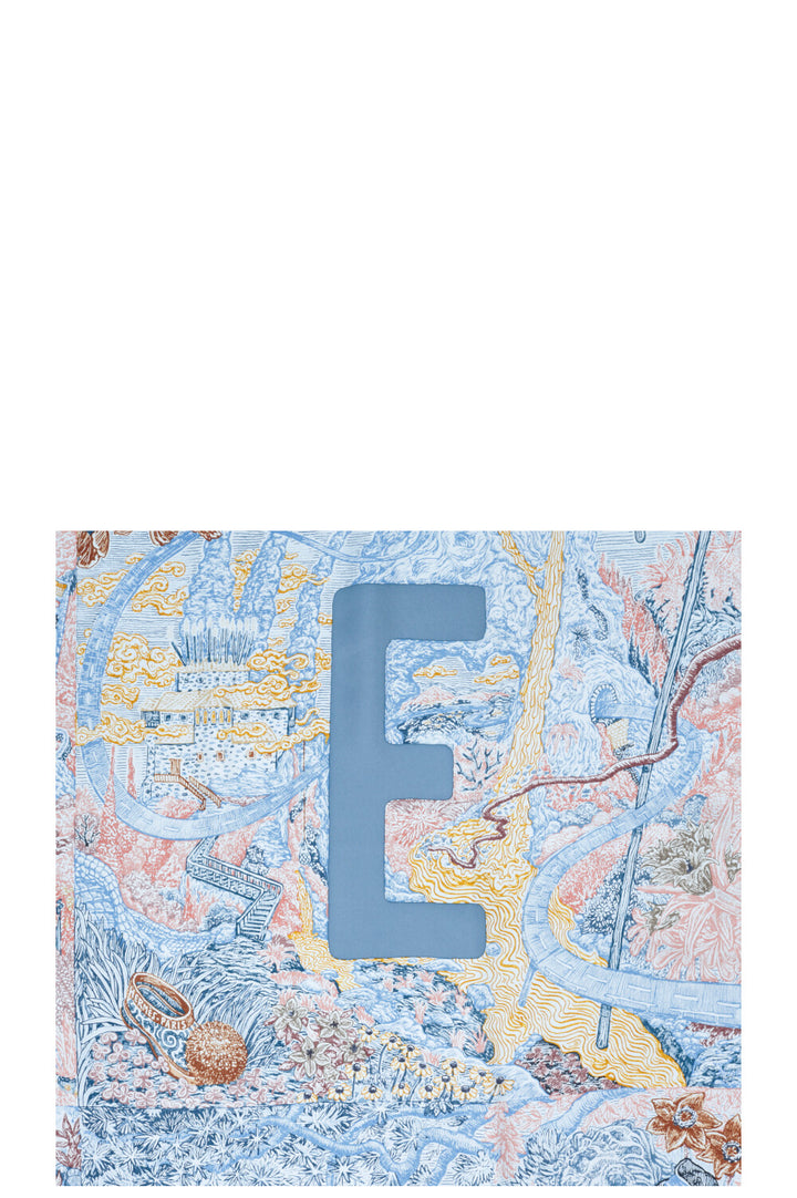 HERMÈS Eleftheria 140 Scarf Silk Blue