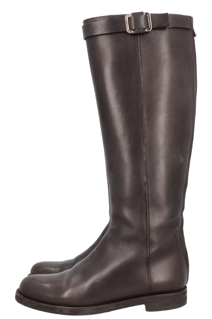 LORO PIANA Buckled High Boots Brown