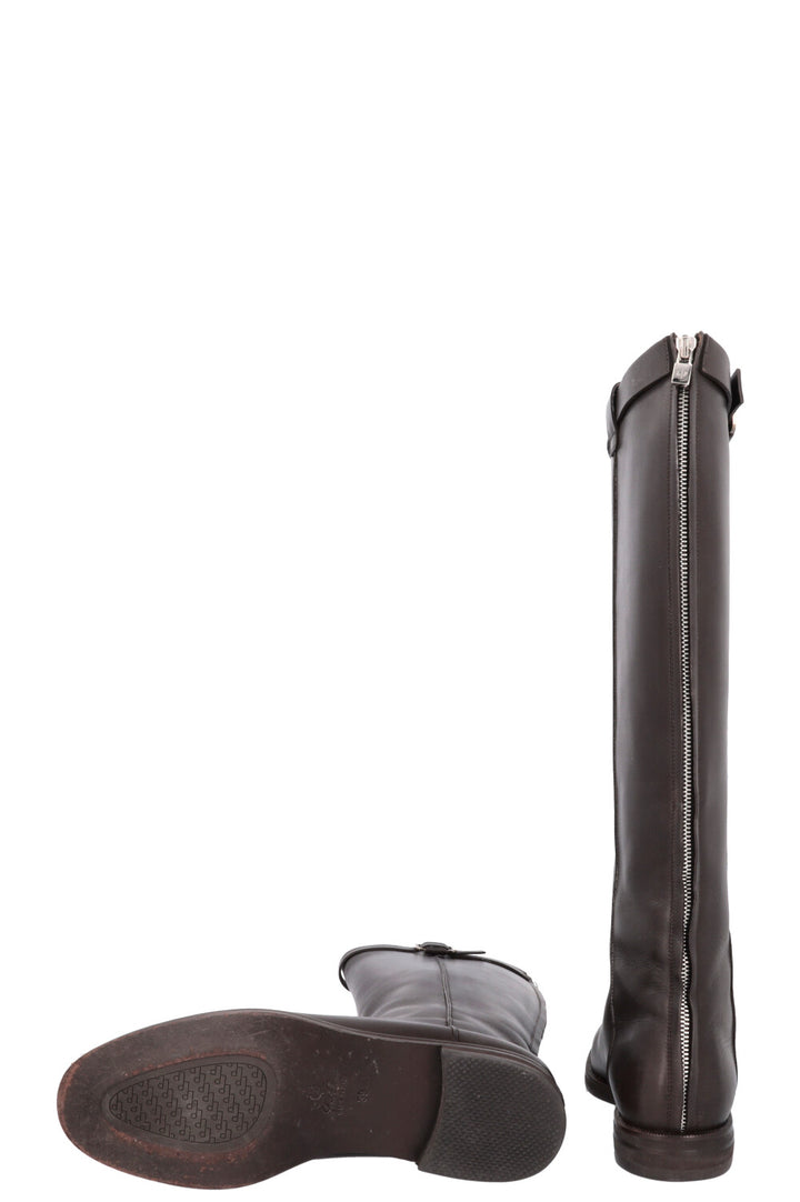 LORO PIANA Buckled High Boots Brown
