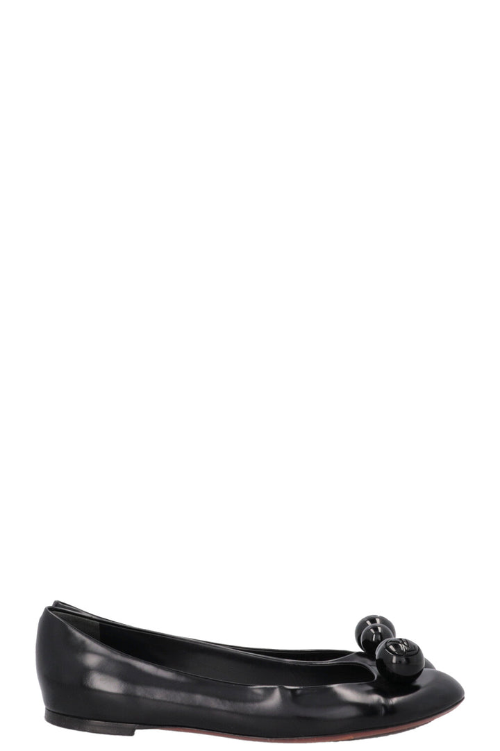 LOUIS VUITTON Ball Ballet Flats Black
