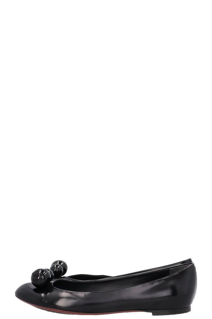 LOUIS VUITTON Ball Ballet Flats Black