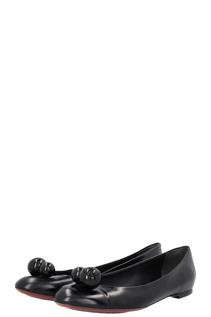 LOUIS VUITTON Ball Ballet Flats Black