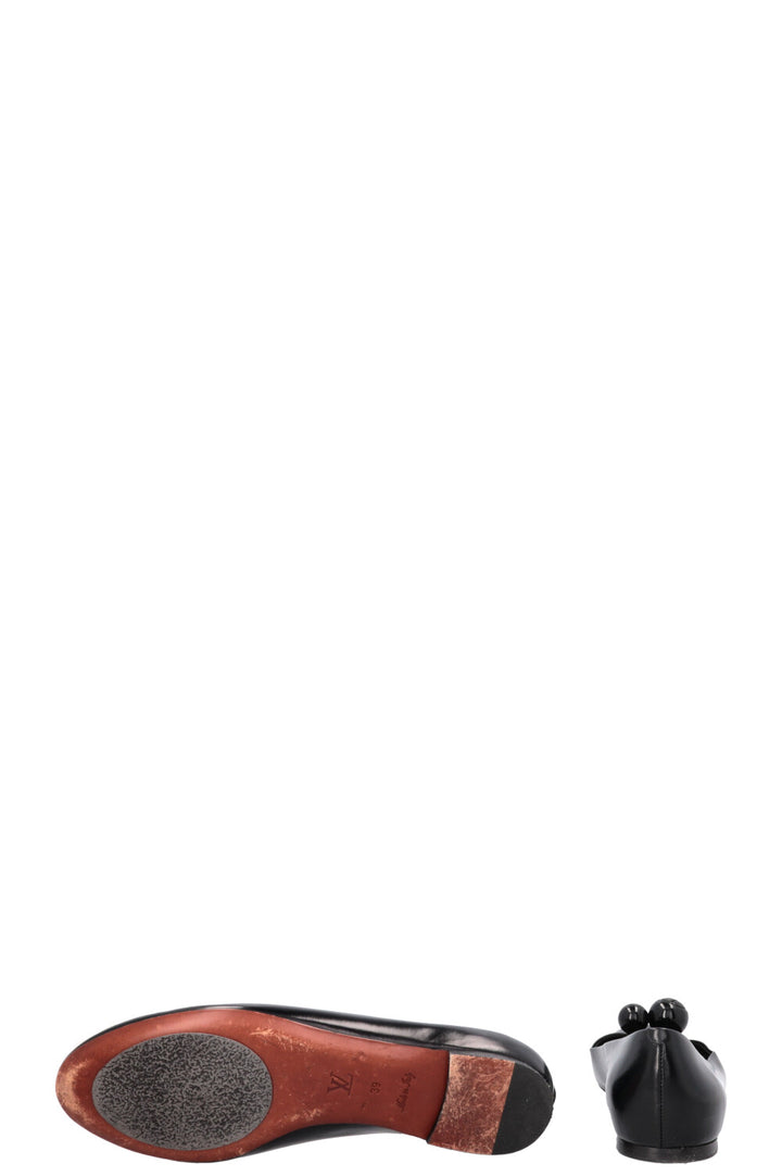 LOUIS VUITTON Ball Ballet Flats Black