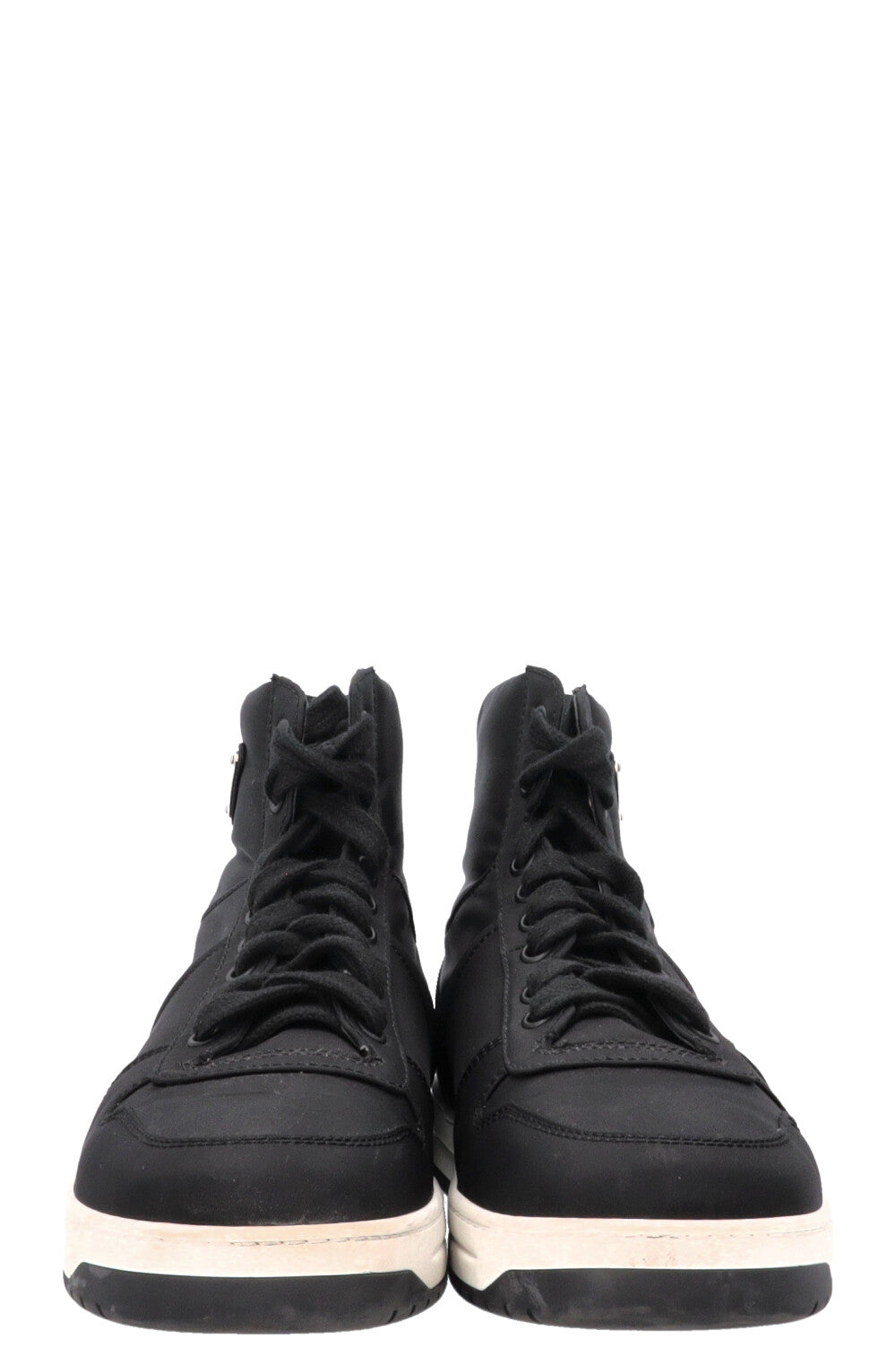 PRADA Triangle High Top Sneaker Nylon Black