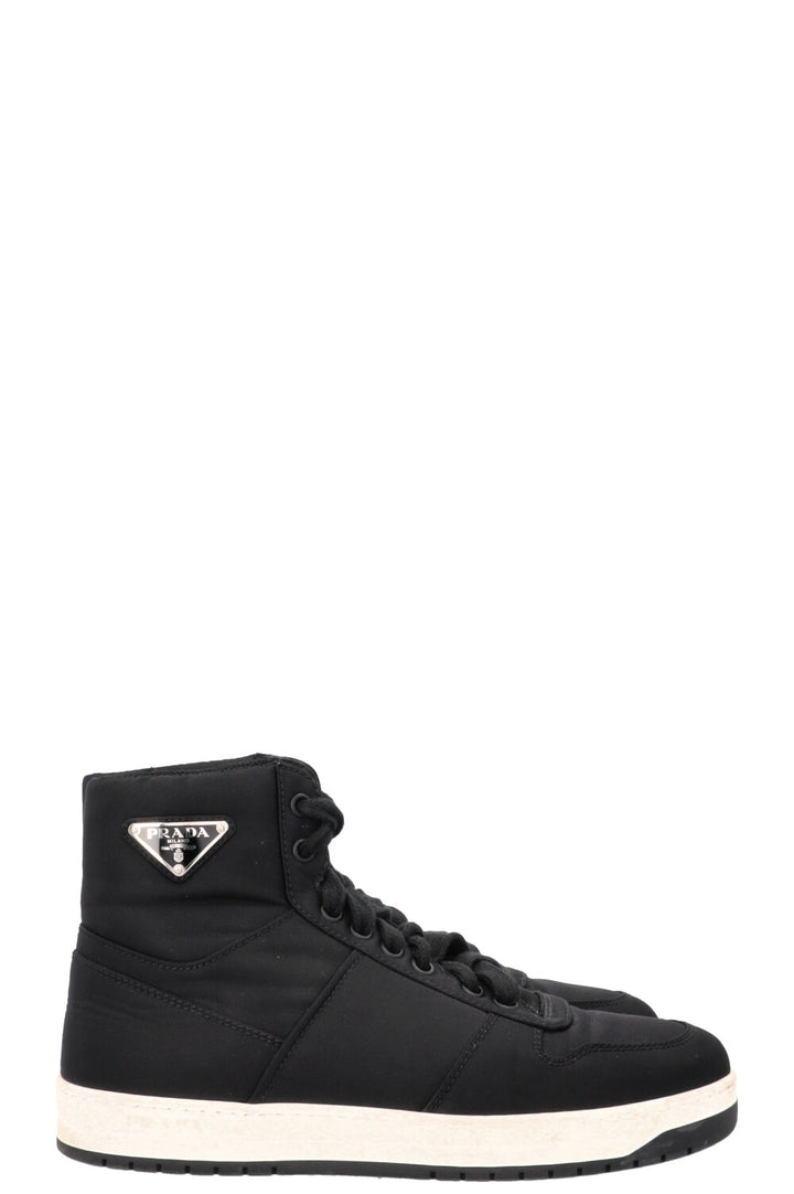 PRADA Triangle High Top Sneaker Nylon Black