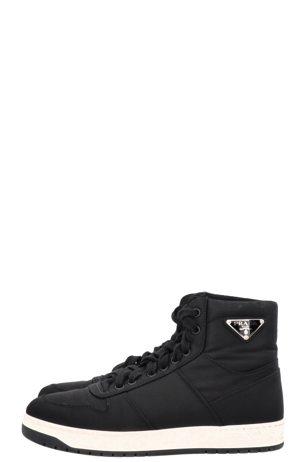 PRADA Triangle High Top Sneaker Nylon Black