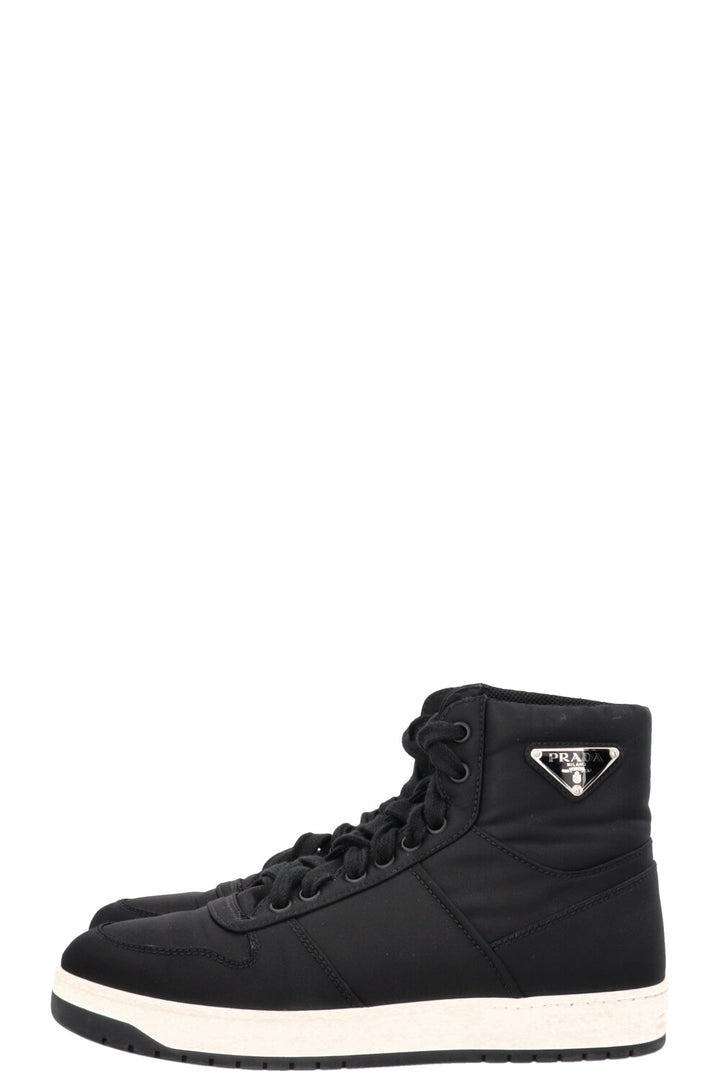 PRADA Triangle High Top Sneaker Nylon Black