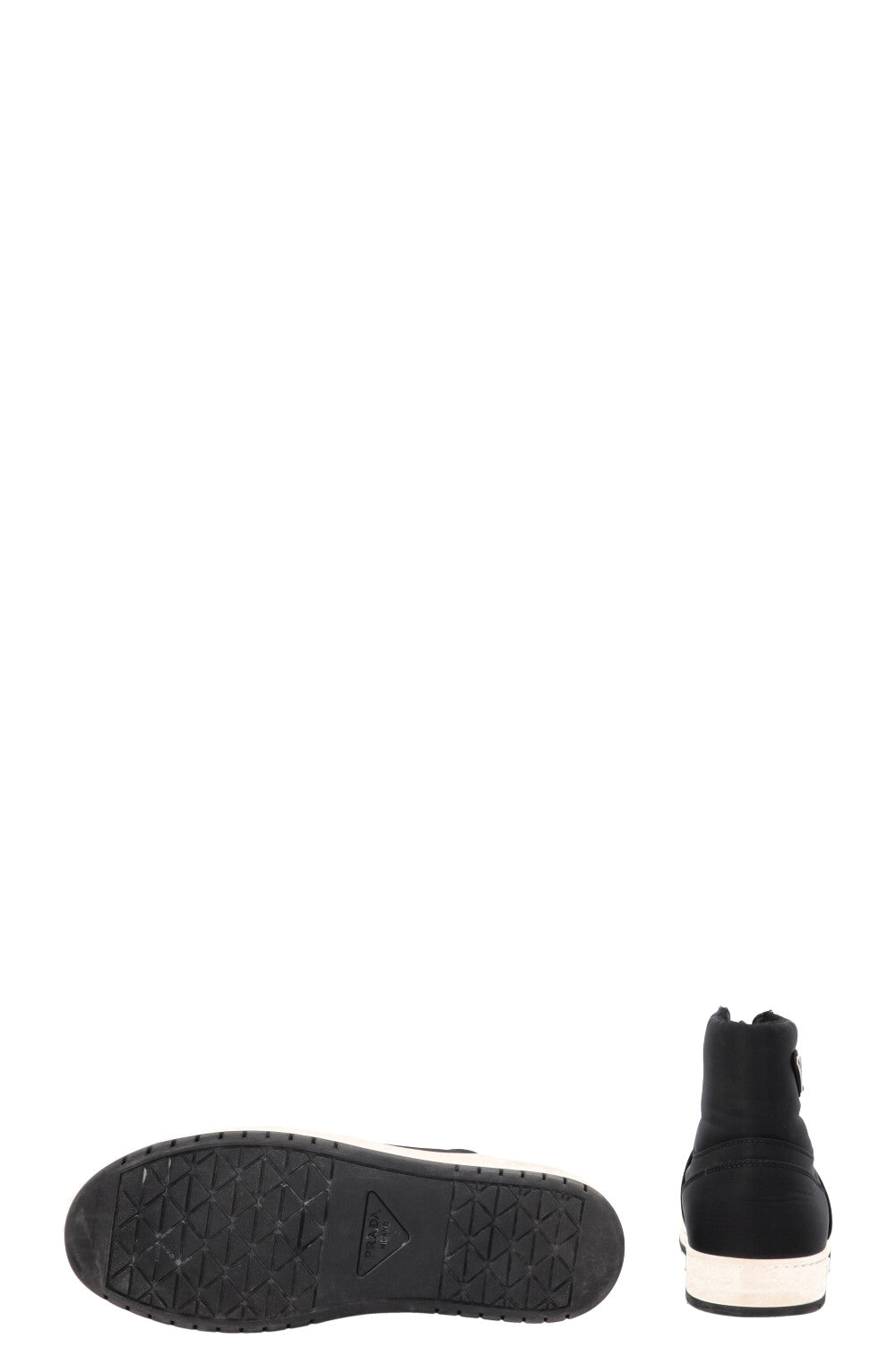 PRADA Triangle High Top Sneaker Nylon Black