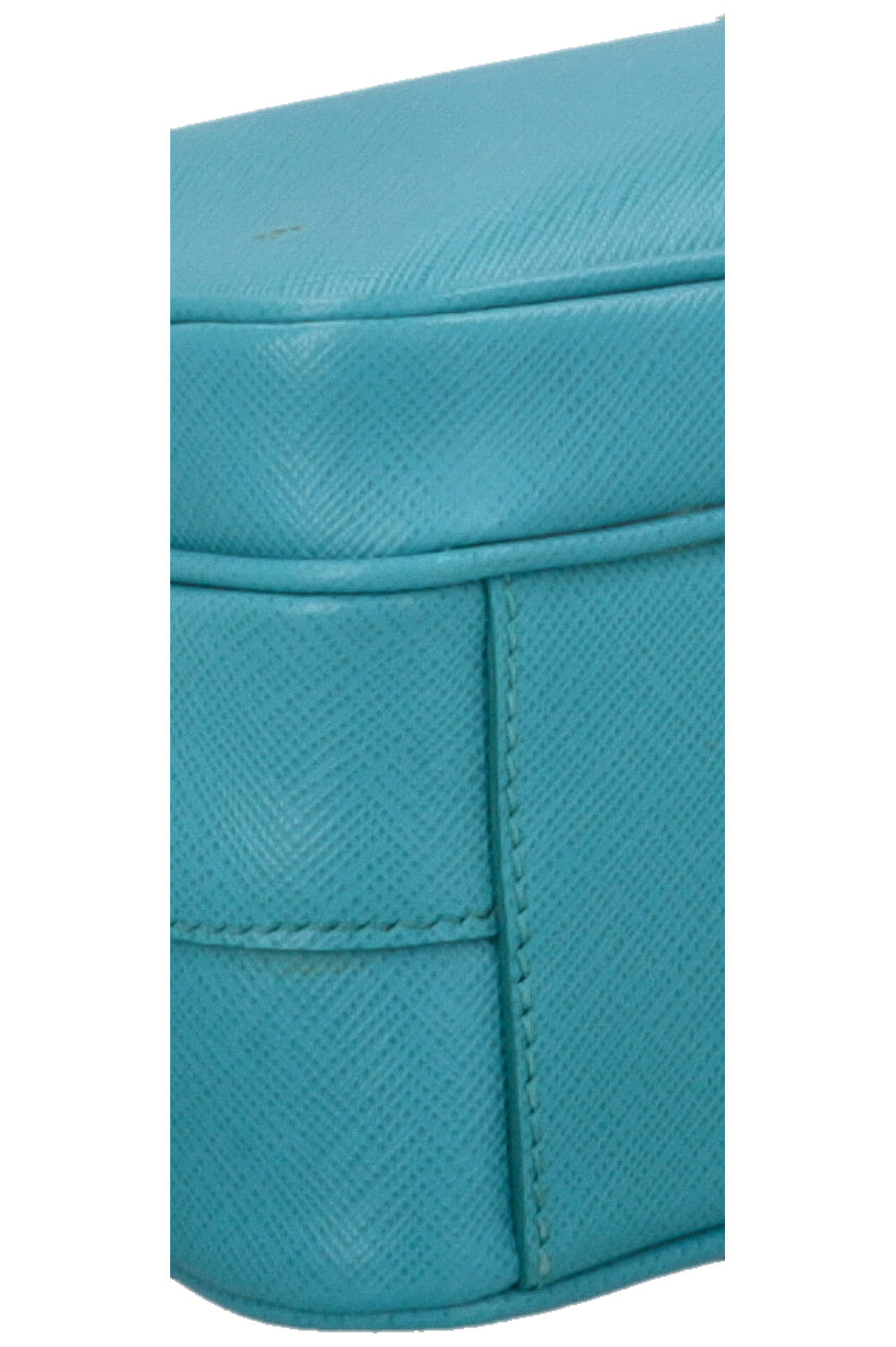 PRADA Logo Camera Crossbody Bag Saffiano Blue