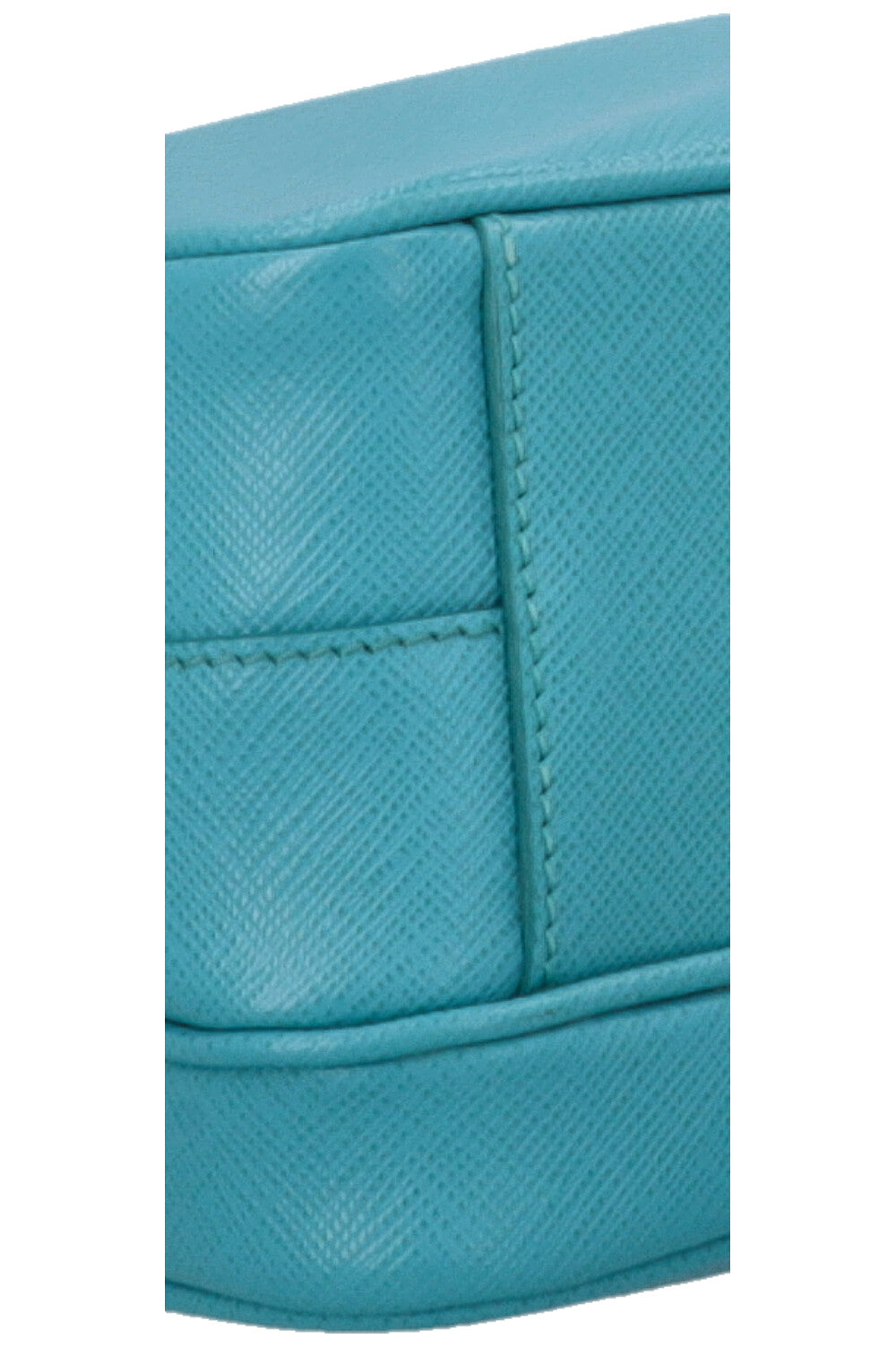 PRADA Logo Camera Crossbody Bag Saffiano Blue