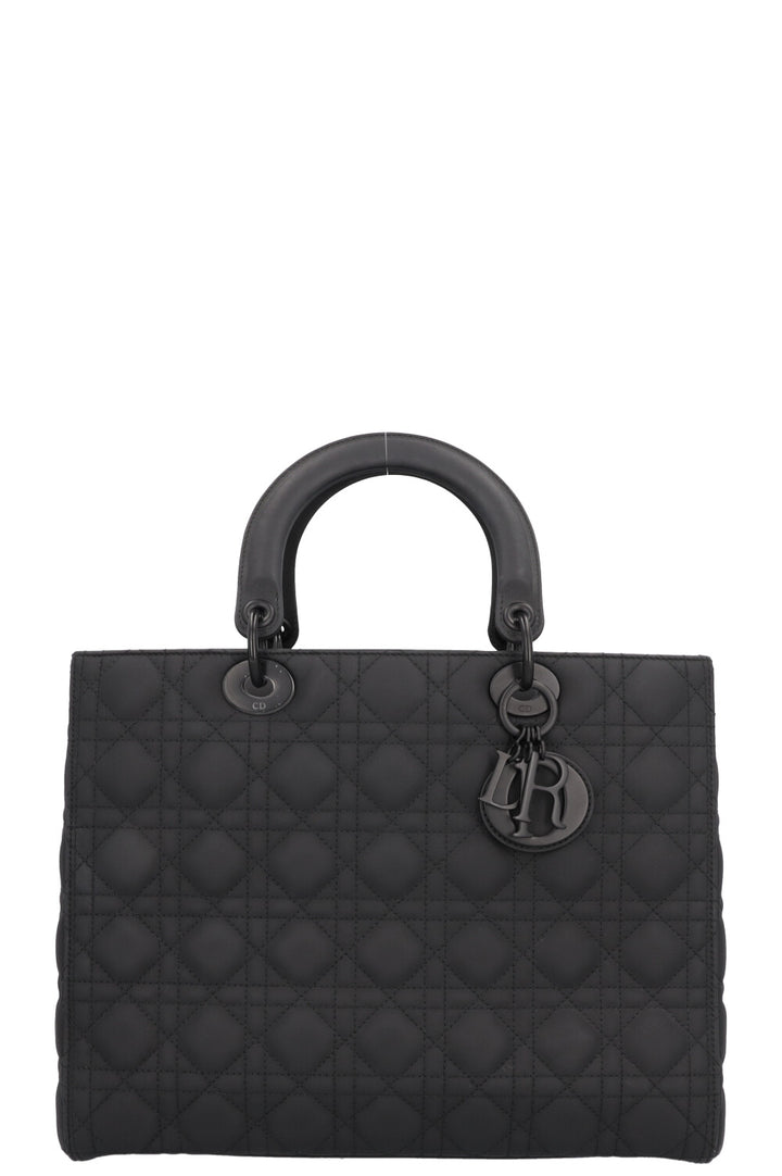 CHRISTIAN DIOR Large Lady Dior Bag So Black