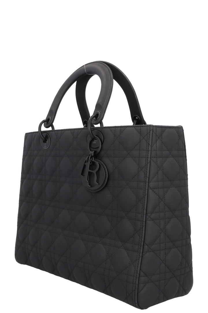 CHRISTIAN DIOR Large Lady Dior Bag So Black
