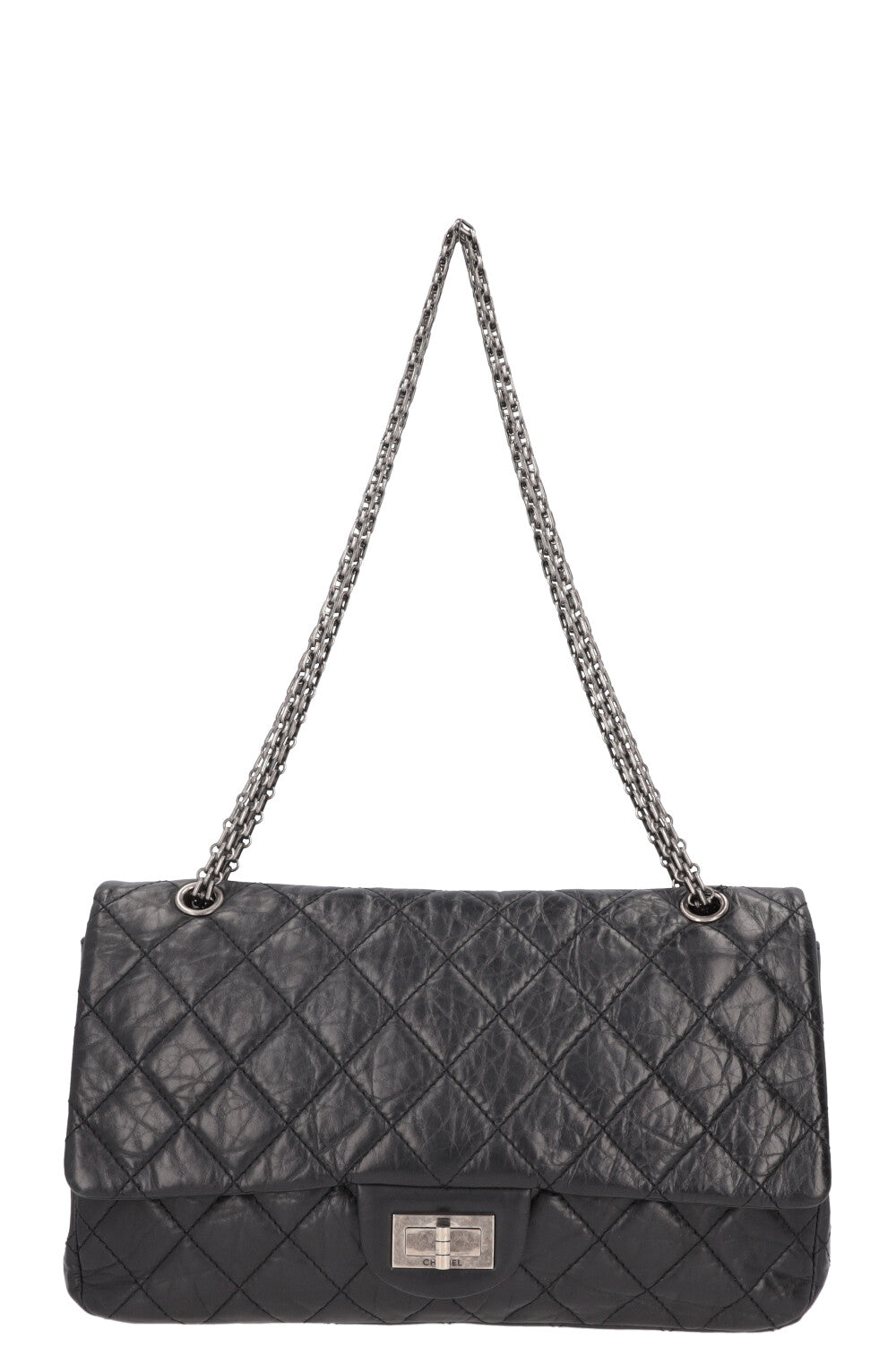 CHANEL Large 2.55 Reissue Crossbody Bag Leather Black