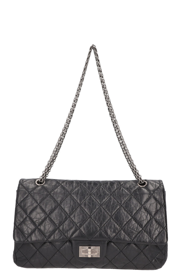 CHANEL Large 2.55 Reissue Crossbody Bag Leather Black