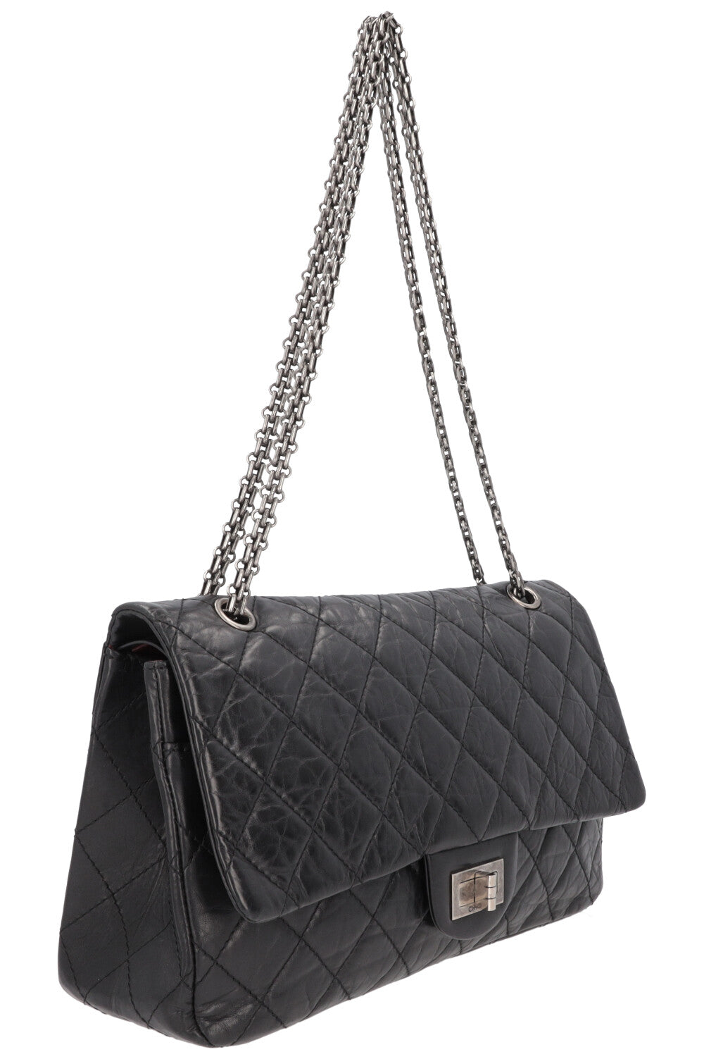 CHANEL Large 2.55 Reissue Crossbody Bag Leather Black