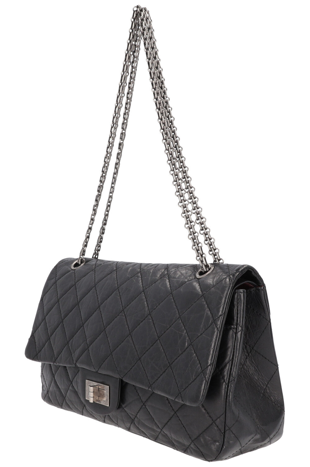 CHANEL Large 2.55 Reissue Crossbody Bag Leather Black