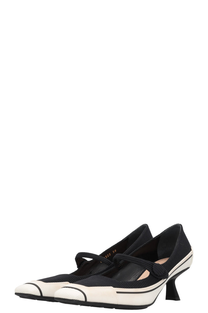 CHRISTIAN DIOR Mot Heels Black White
