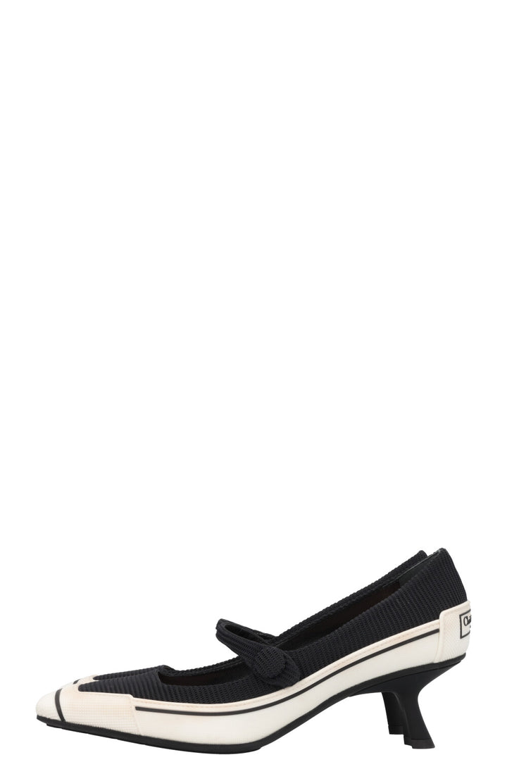 CHRISTIAN DIOR Mot Heels Black White