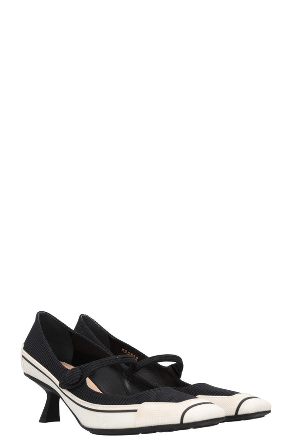 CHRISTIAN DIOR Mot Heels Black White