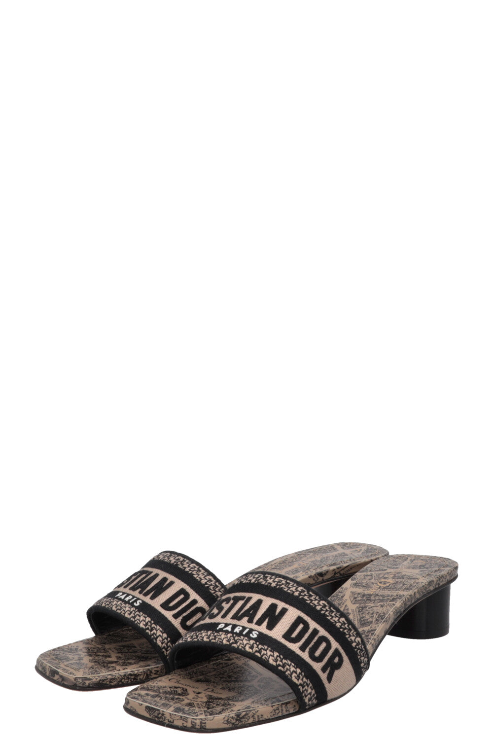 CHRISTIAN DIOR Dway Heeled Slides Brown