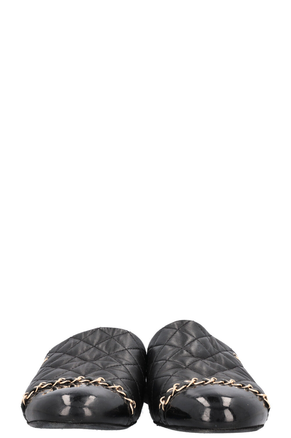 CHANEL CC Chain Mules Quilted Black