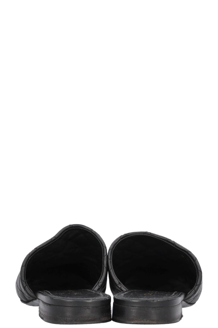 CHANEL CC Chain Mules Quilted Black
