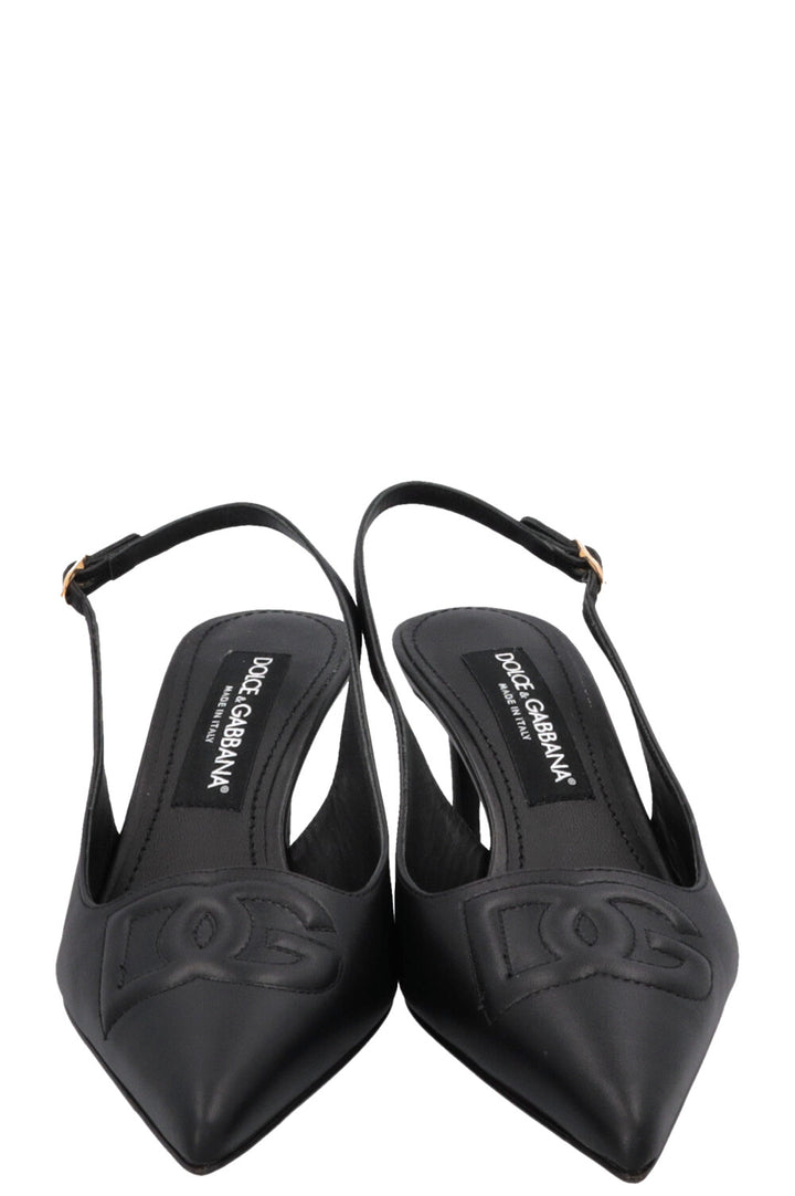 DOLCE&GABBANA DG Kitten Slingback Heels Black