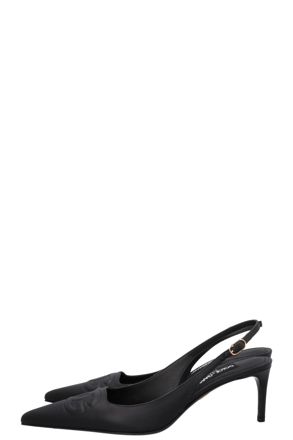 DOLCE&GABBANA DG Kitten Slingback Heels Black