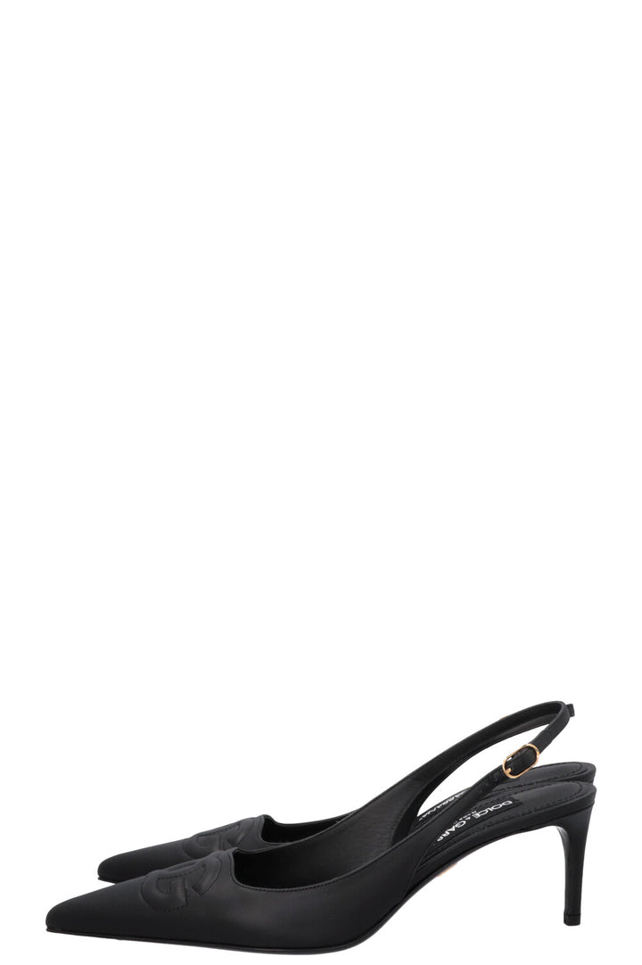 DOLCE&GABBANA DG Kitten Slingback Heels Black