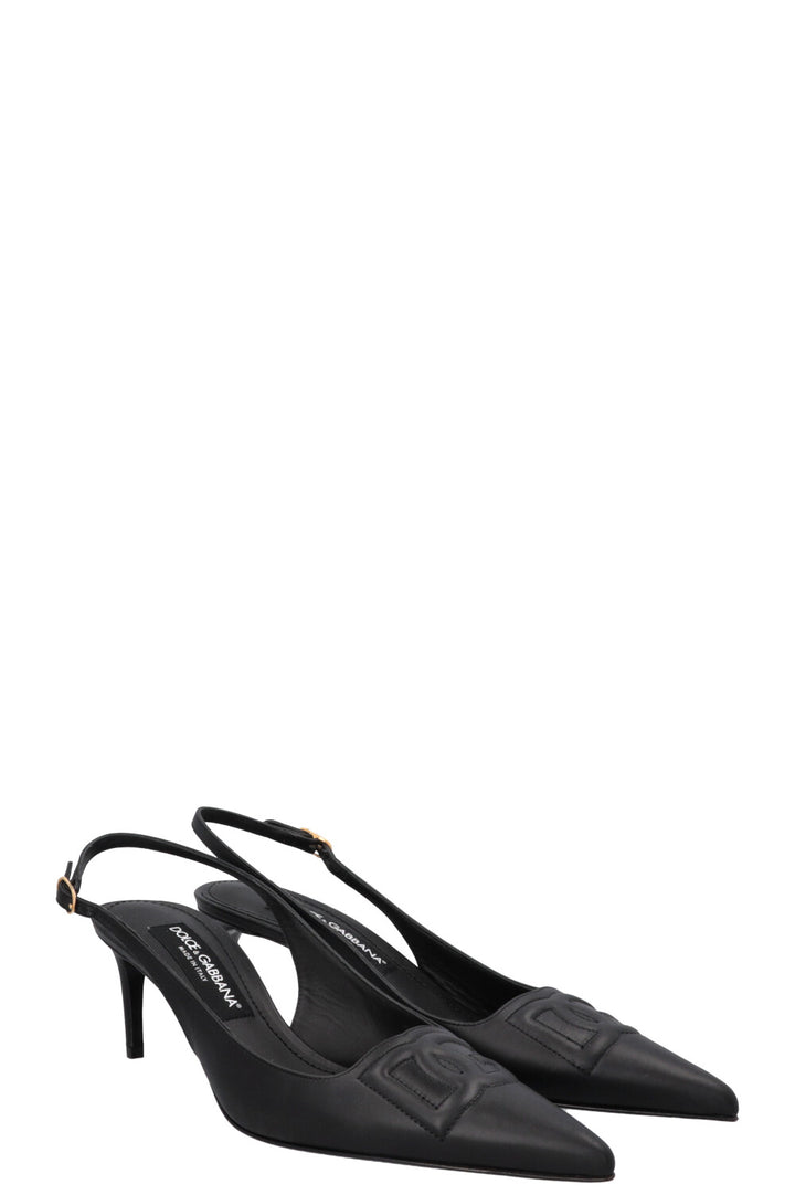 DOLCE&GABBANA DG Kitten Slingback Heels Black