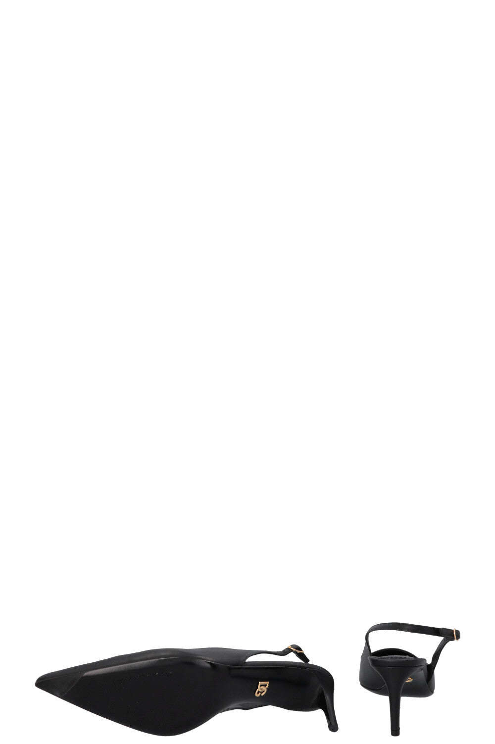 DOLCE&GABBANA DG Kitten Slingback Heels Black