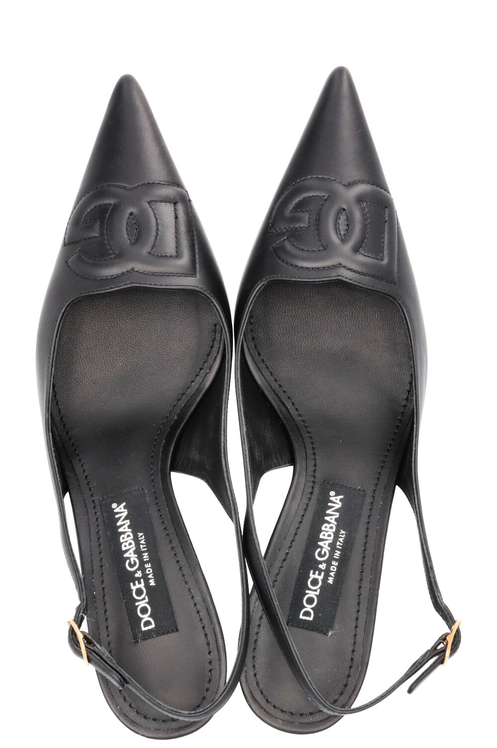 DOLCE&GABBANA DG Kitten Slingback Heels Black
