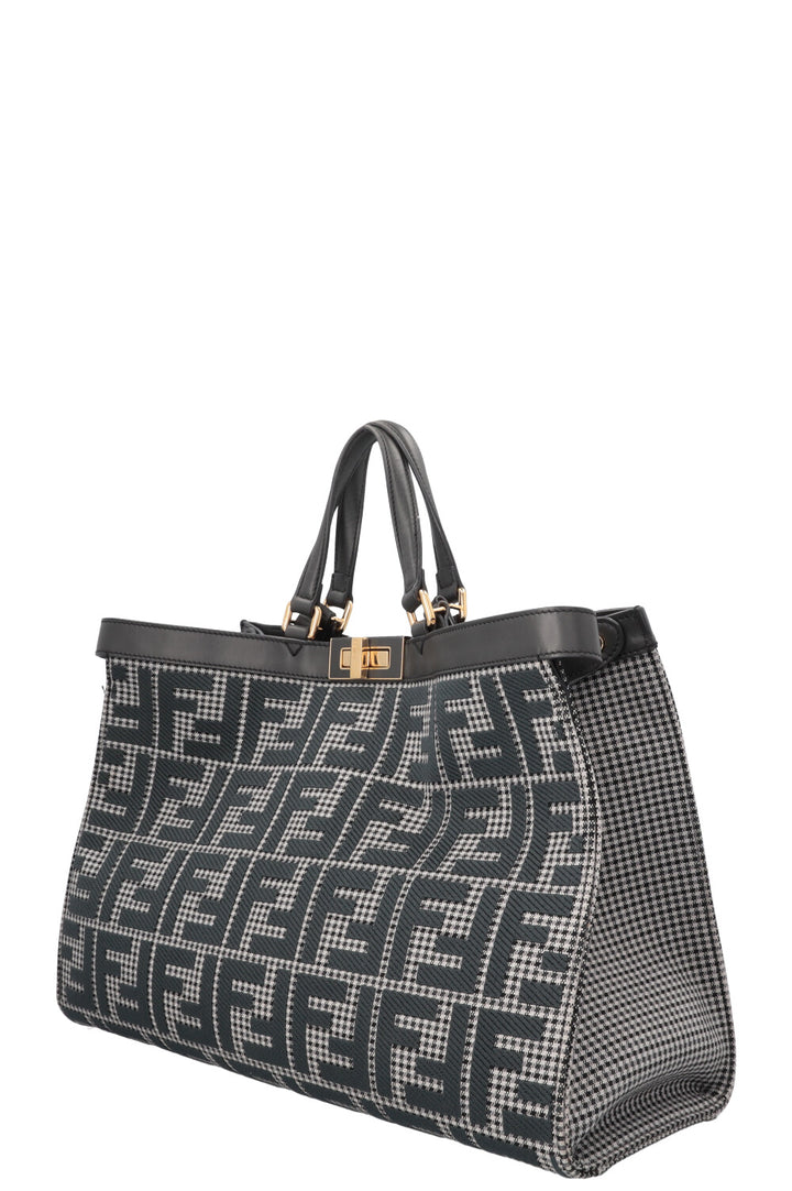 FENDI Peekaboo Zucca Print Tote Bag Petrol