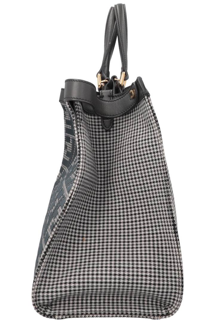 FENDI Peekaboo Zucca Print Tote Bag Petrol