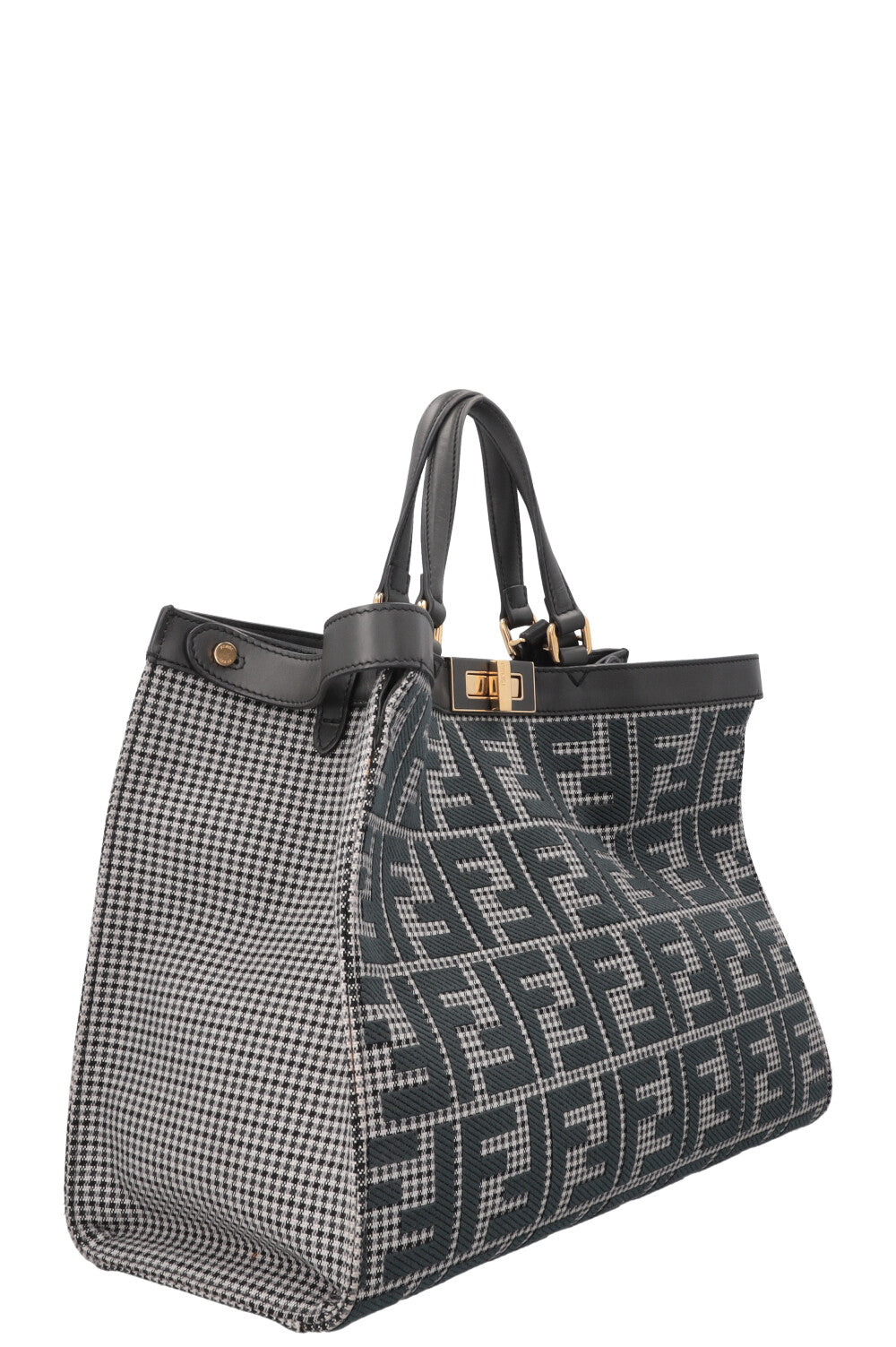 FENDI Peekaboo Zucca Print Tote Bag Petrol