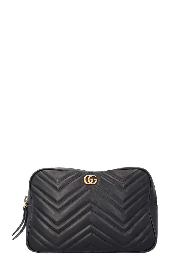 GUCCI Marmont Quilted Square Belt Bag Black