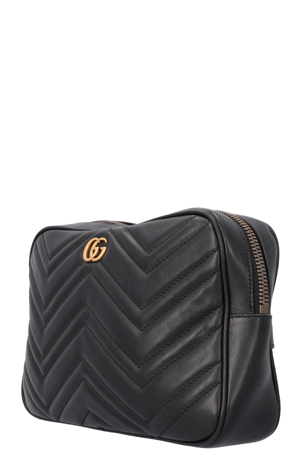 GUCCI Marmont Quilted Square Belt Bag Black