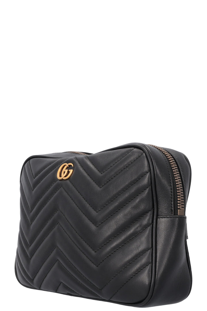 GUCCI Marmont Quilted Square Belt Bag Black