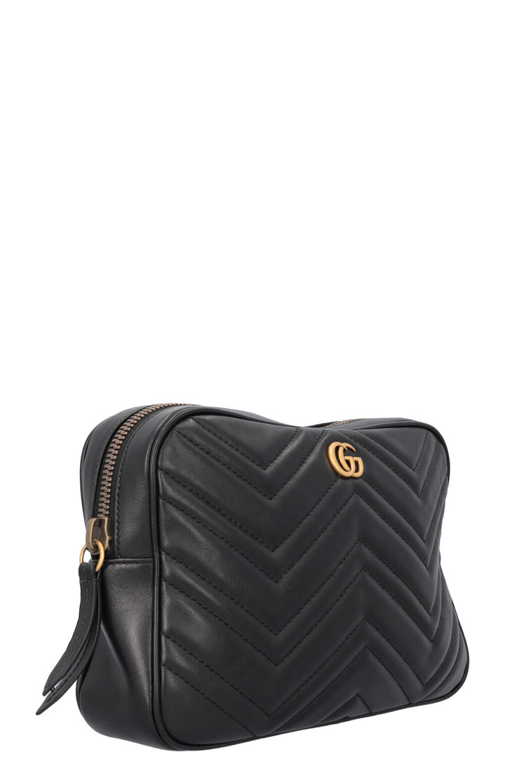 GUCCI Marmont Quilted Square Belt Bag Black