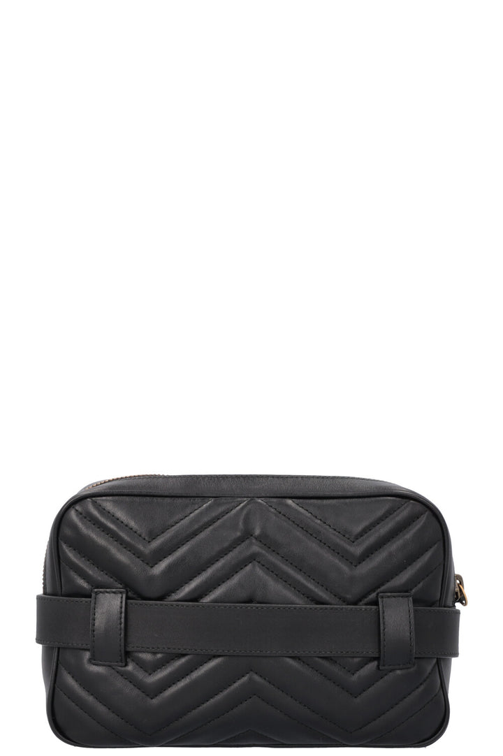 GUCCI Marmont Quilted Square Belt Bag Black