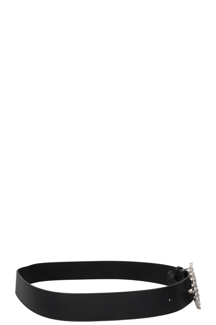 GUCCI Marmont GG Cristaux Ceinture Cuir Noir