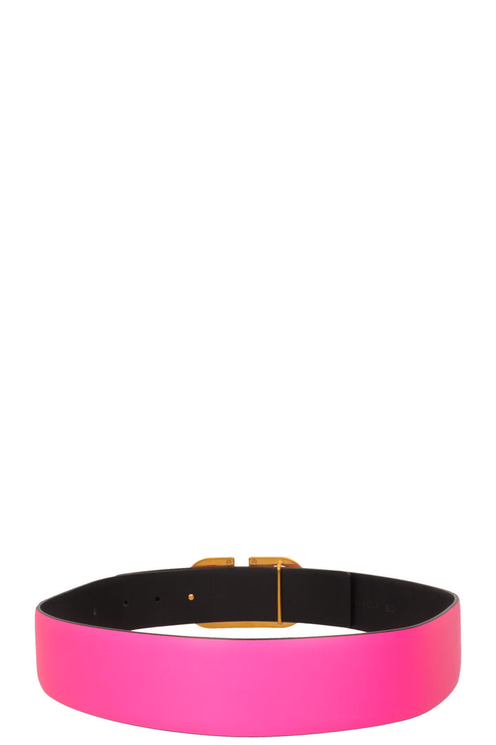 VALENTINO V Logo Belt Leather Hot Pink