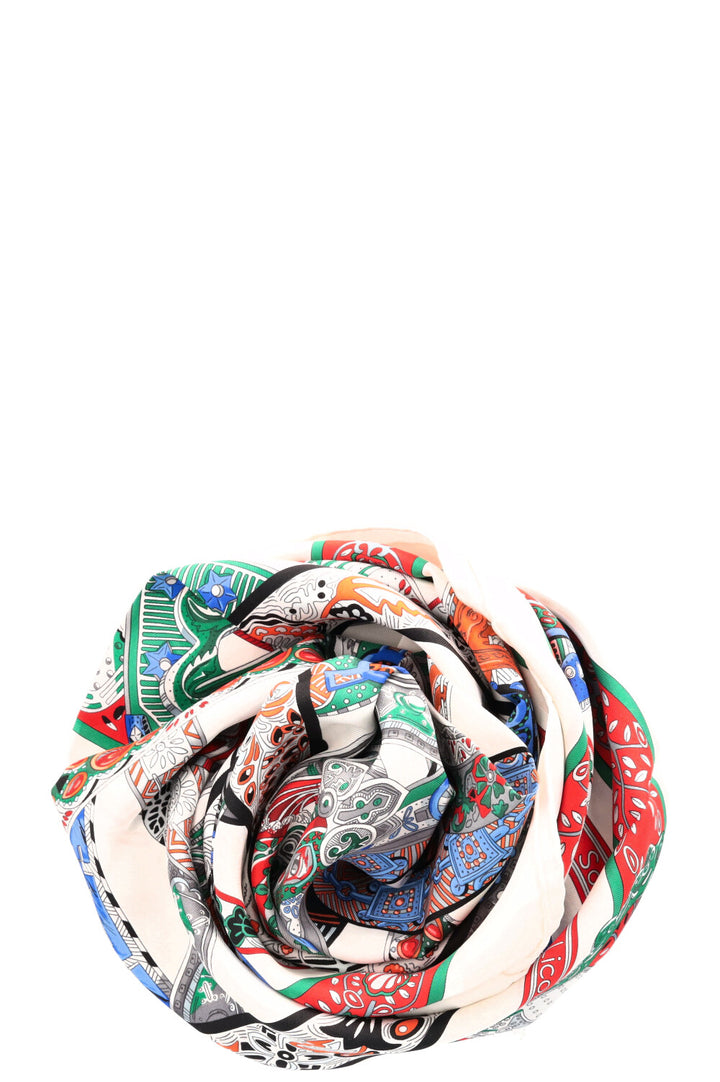 HERMÈS Le Songe de la Licorne Foulard Blanc